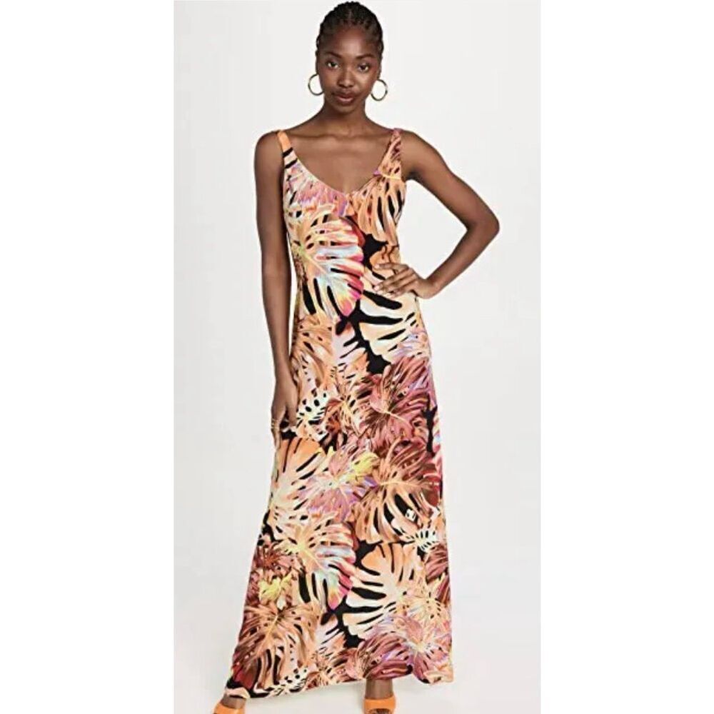 DUR DOUX Neon Palm Slip Dress NWT Size Large